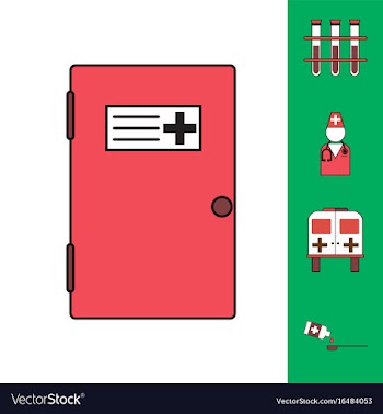 Collection of icons and medical consultation vector image