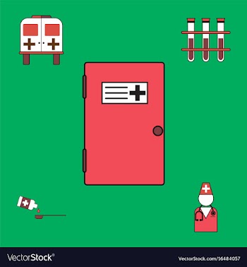 Collection of icons and medical consultation vector image