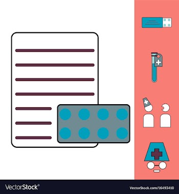 Collection of icons and medical consultation vector image