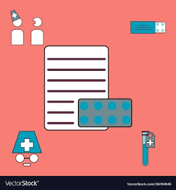 Collection of icons and medical consultation vector image