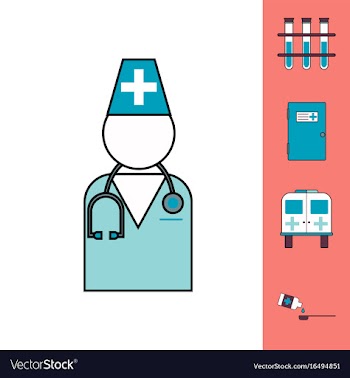 Collection of icons and medical consultation vector image