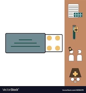 Collection of icons and medical consultation vector image