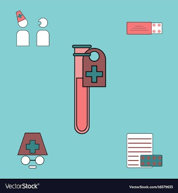 Collection of icons and medical consultation vector image