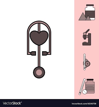 Collection of icons and medical equipment vector image