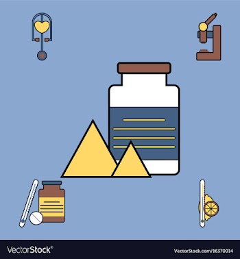 Collection of icons and medical equipment vector image