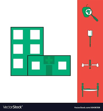 Collection of icons and medical equipment vector image