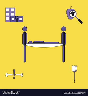 Collection of icons and medical equipment vector image