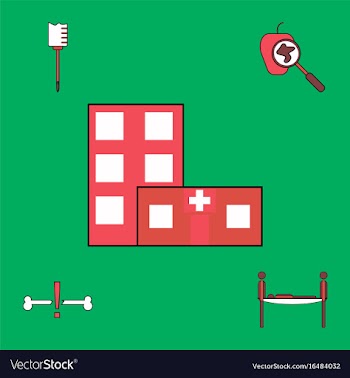 Collection of icons and medical equipment vector image