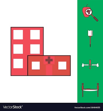 Collection of icons and medical equipment vector image