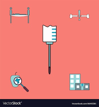 Collection of icons and medical equipment vector image