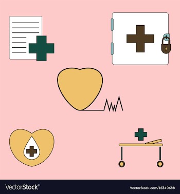 Collection of icons and medical icons vector image