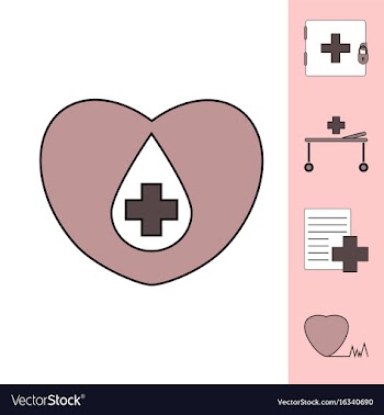 Collection of icons and medical icons vector image