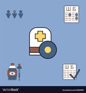 Collection of icons and medical icons vector image