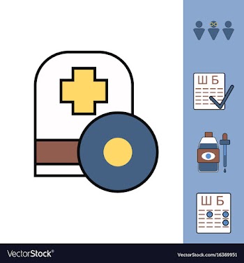 Collection of icons and medical icons vector image
