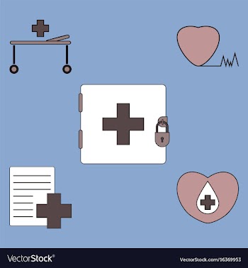 Collection of icons and medical icons vector image