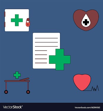 Collection of icons and medical icons vector image