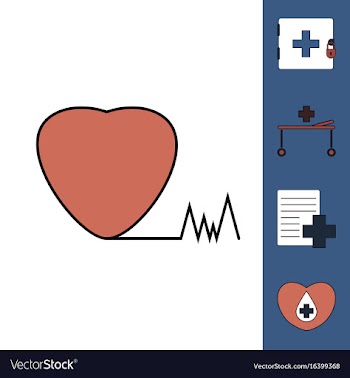 Collection of icons and medical icons vector image