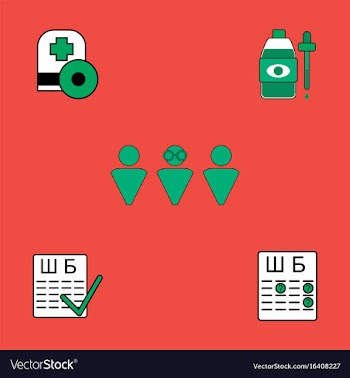 Collection of icons and medical icons vector image