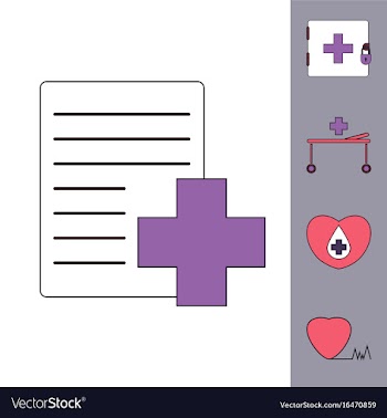 Collection of icons and medical icons vector image