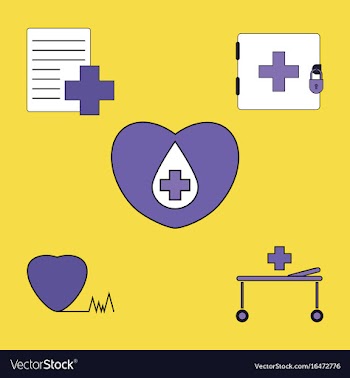 Collection of icons and medical icons vector image