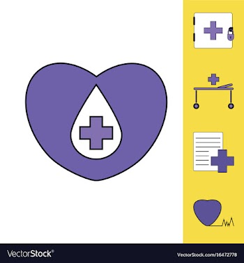 Collection of icons and medical icons vector image