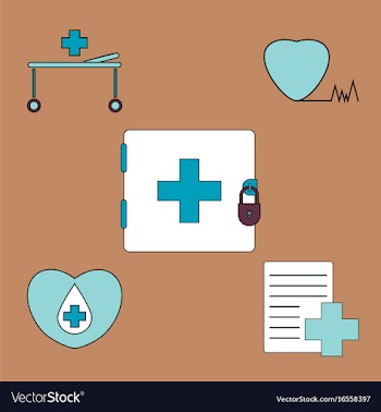 Collection of icons and medical icons vector image