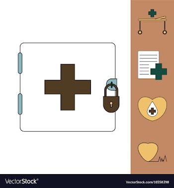 Collection of icons and medical icons vector image