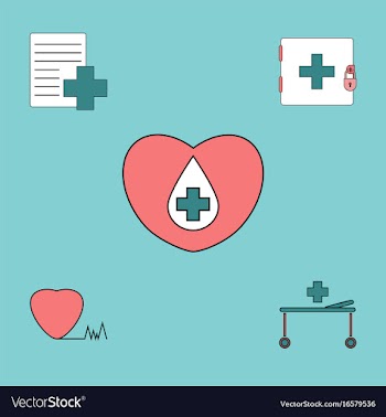 Collection of icons and medical icons vector image