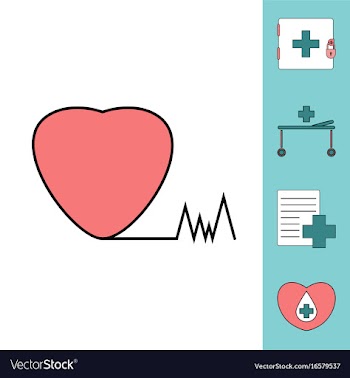 Collection of icons and medical icons vector image