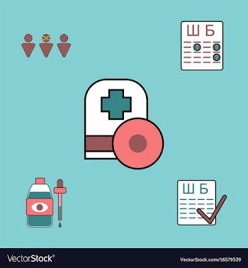 Collection of icons and medical icons vector image