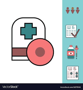 Collection of icons and medical icons vector image