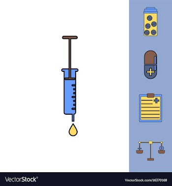 Collection of icons and medical stuff vector image