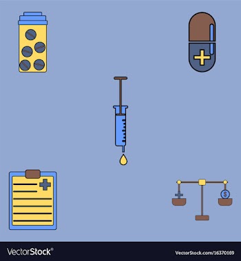 Collection of icons and medical stuff vector image