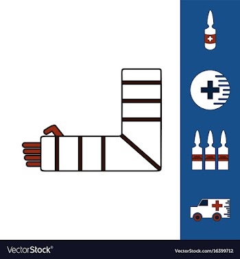 Collection of icons and medical stuff vector image
