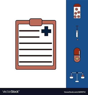 Collection of icons and medical stuff vector image
