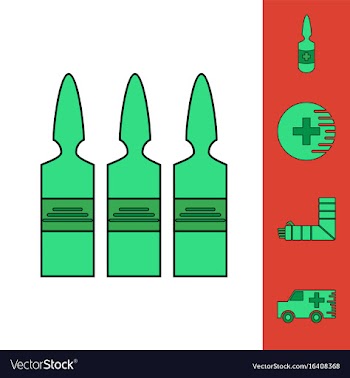 Collection of icons and medical stuff vector image