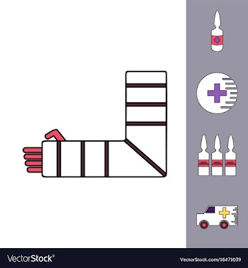 Collection of icons and medical stuff vector image