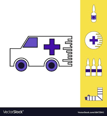 Collection of icons and medical stuff vector image