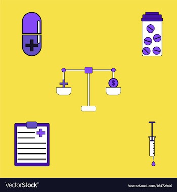 Collection of icons and medical stuff vector image