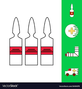 Collection of icons and medical stuff vector image