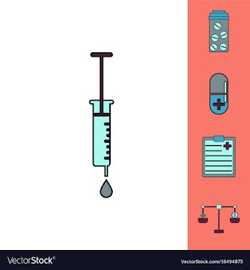 Collection of icons and medical stuff vector image