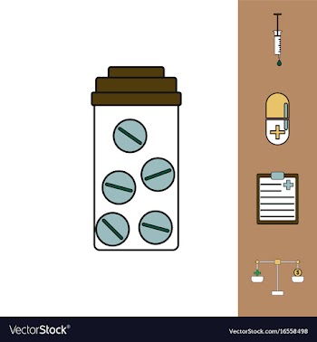 Collection of icons and medical stuff vector image