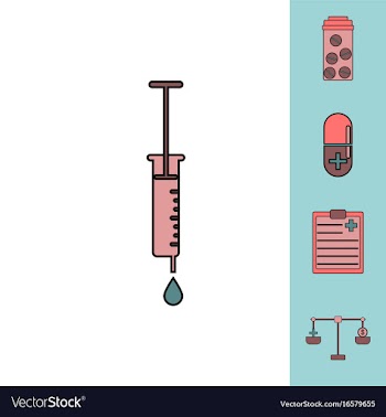 Collection of icons and medical stuff vector image