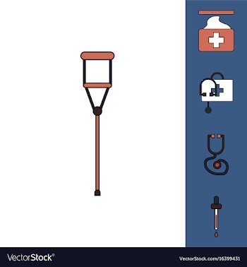 Collection of icons and medical supplies vector image