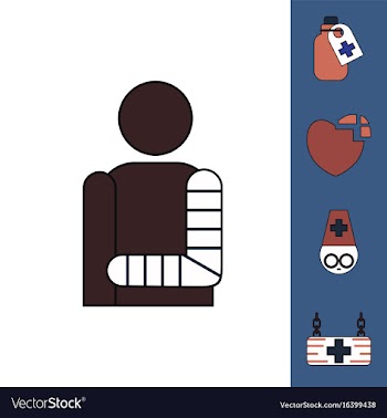 Collection of icons and medical supplies vector image