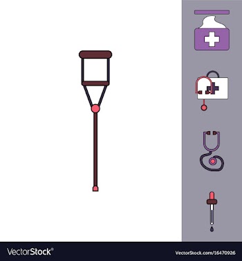 Collection of icons and medical supplies vector image