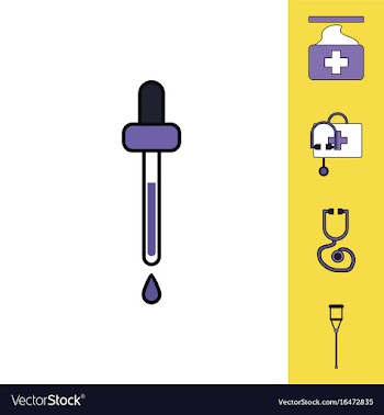 Collection of icons and medical supplies vector image