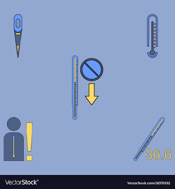 Collection of icons and medical temperatures vector image