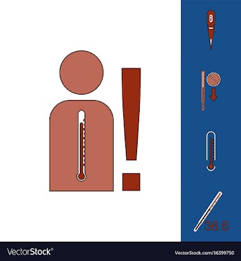 Collection of icons and medical temperatures vector image