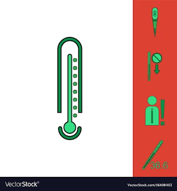 Collection of icons and medical temperatures vector image